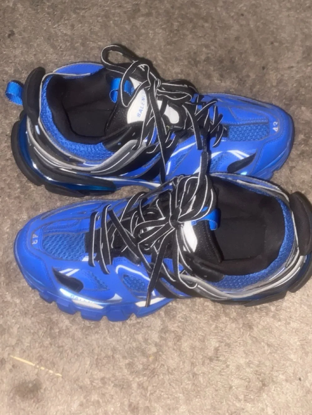 Balenciaga Men's Royal Blue and Black Track Sneakers